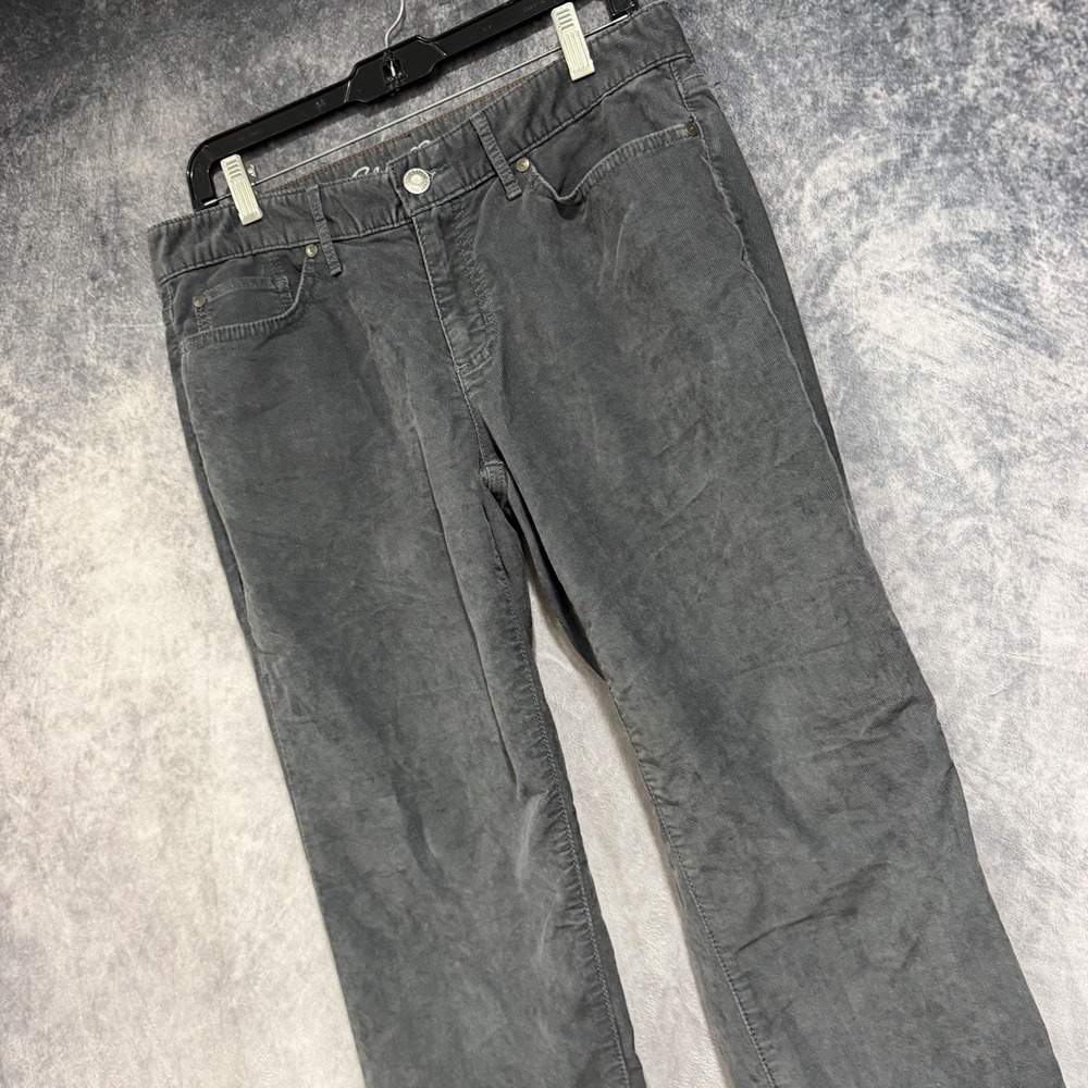 Eddie Bauer Boyfriend Relaxed Women’s Corduroy Chino Pants Gray Straight 6